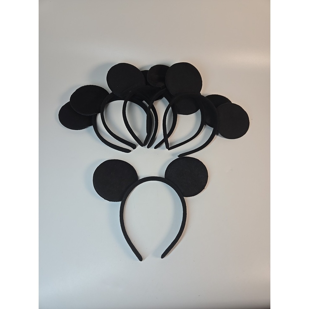 6 Pc Mickey Mouse Ears Headband Plain Black Plush Ears One‎ Size Kids *Disney*